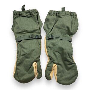 Vintage M-1965 Military Cold Weather Trigger Finger Mitten Shells Leather Medium